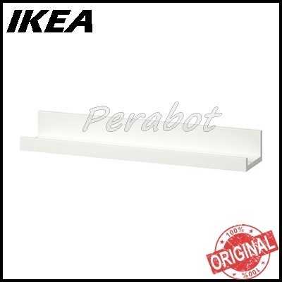 Rak ambalan dinding kayu display bunga buku jam hias, 55 cm ikea mos