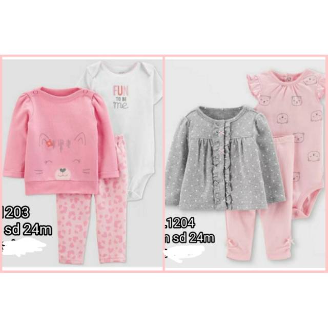 Setelan Sweater Atasan 3in1 6-24m Jumper Segitiga Bayi Anak