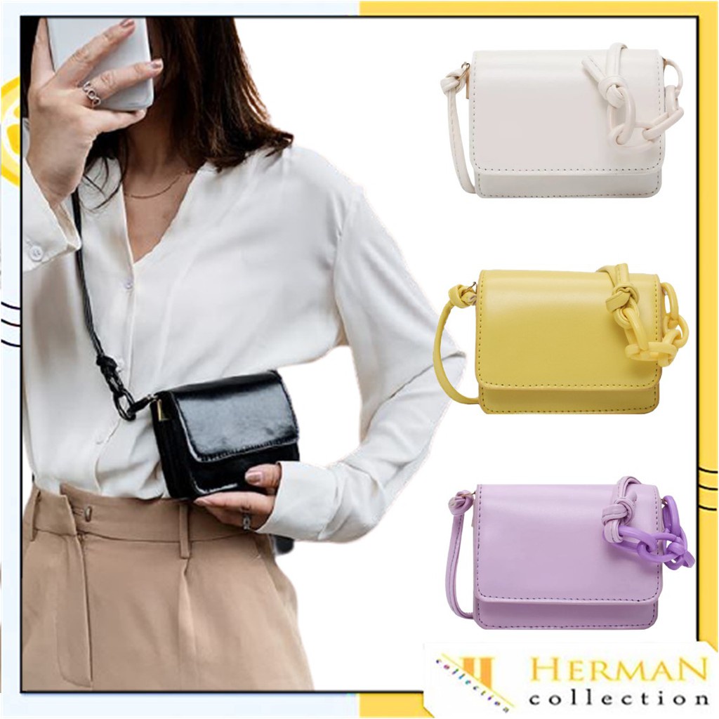 HC Tas Selempang Mini Sachel Slingbag Wanita Kotak Rantai Satchel Tas Vintage Korea Kekinian