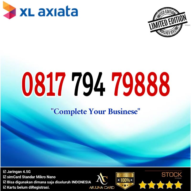 PERDANA NOMOR CANTIK XL AXIATA  0817 4G 79888 TRIPLE 888