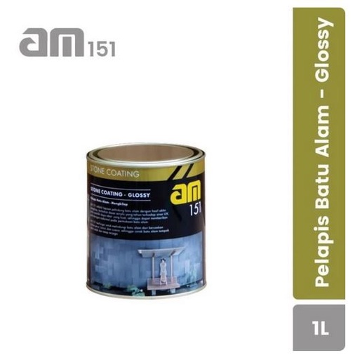 Cat batu alam AM 151 Stone coating Glossy 1 liter kilap coating batu alam