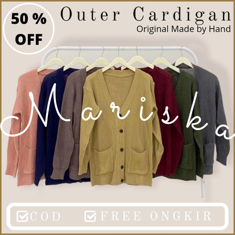 MARISKA CARDIGAN OVERSIZE RAJUT LENGAN PANJANG WANITA BAHAN TEBAL KANCING 5 OUTER KARDIGAN KEKINIAN-1
