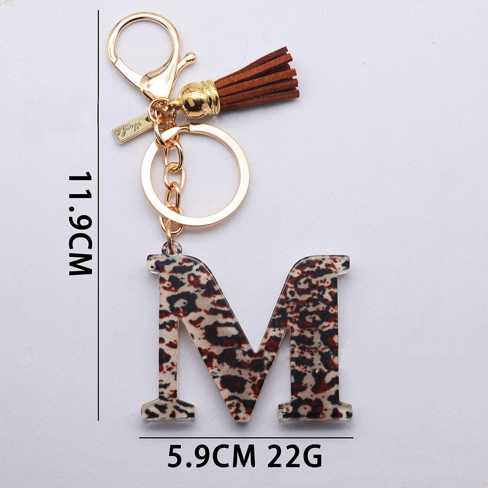 [Elegan] 26huruf Gantungan Kunci Wanita Hadiah Resin Aksesoris Gantungan Kunci Perhiasan Gantungan Kunci Mobil Rumbai Liontin Alfabet Key Chain