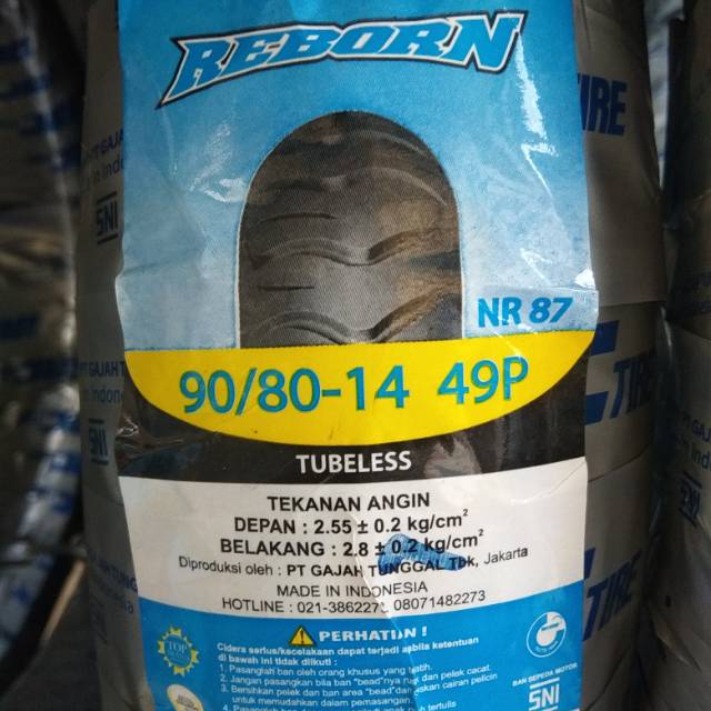 Ban Luar IRC 90/80-14 NR87 Reborn Tubeless
