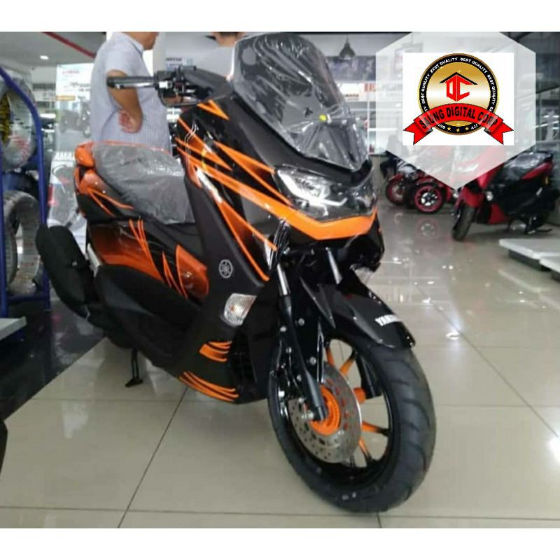 Decal Sticker NMAX Grafis Black Orange Kode 1320