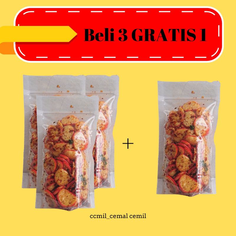 

[PROMO SELLER BARU] BELI 3 GRATIS 1 KERUPUK SEBLAK KERING DAUN JERUK 70gram x 3 Pouch