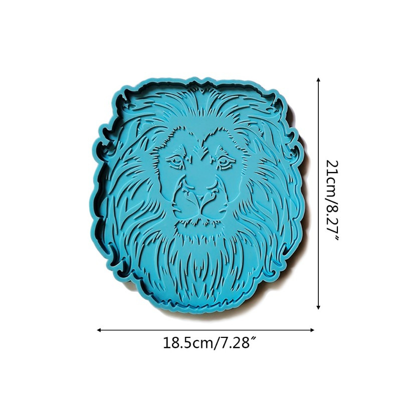 Glitter Lion Head Tray Epoxy Resin Mold Coaster Casting Silicone Mould DIY Crafts Jewelry Home Decorations Making Tool