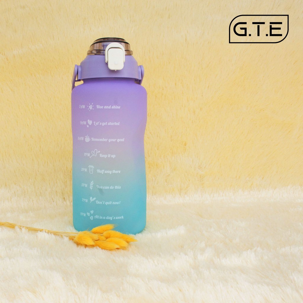 Botol minum 2 liter lucu botol minum kekinian viral-GRADASI UNGU BIRU