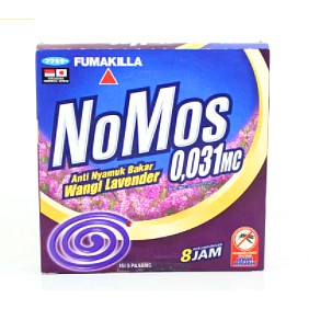 Obat Nyamuk Bakar Domestos Nomos Lavender (8 Jam Uk Standard / 10 Jam Uk Jumbo) isi 5 pasang