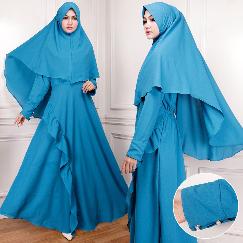 [Syari Nathalia varian warna SW] gamis wanita peach diamond SALEM/ABU/TURKISH/KUBUS