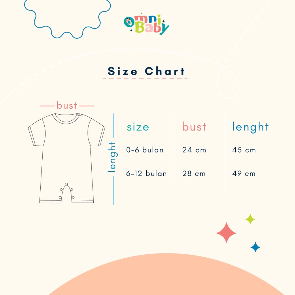 OMNIBABY Romper Bayi Polos Soft Cotton Termurah SNI!