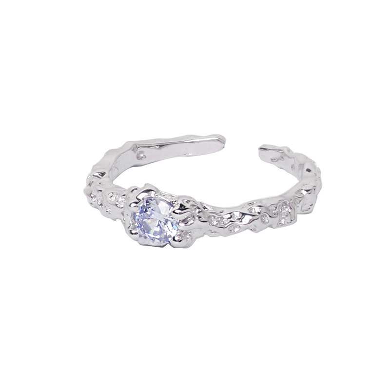 Cincin Jari Telunjuk Model Terbuka Dapat Disesuaikan Tidak Teratur Warna Ungu Untuk Wanita