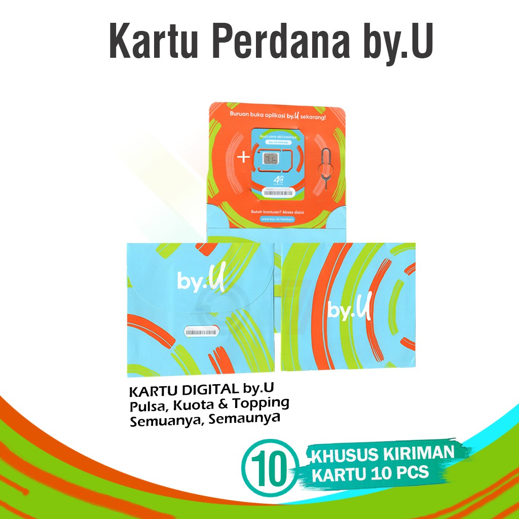 [PAKET 10 Pcs] Kartu Perdana by.U - Sim Card byU Digital