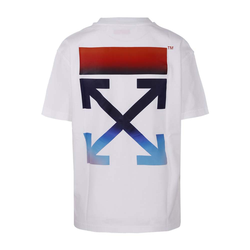 OW SS22 Blurred Arrow Casual Tee White/Multicolor 100% Authentic