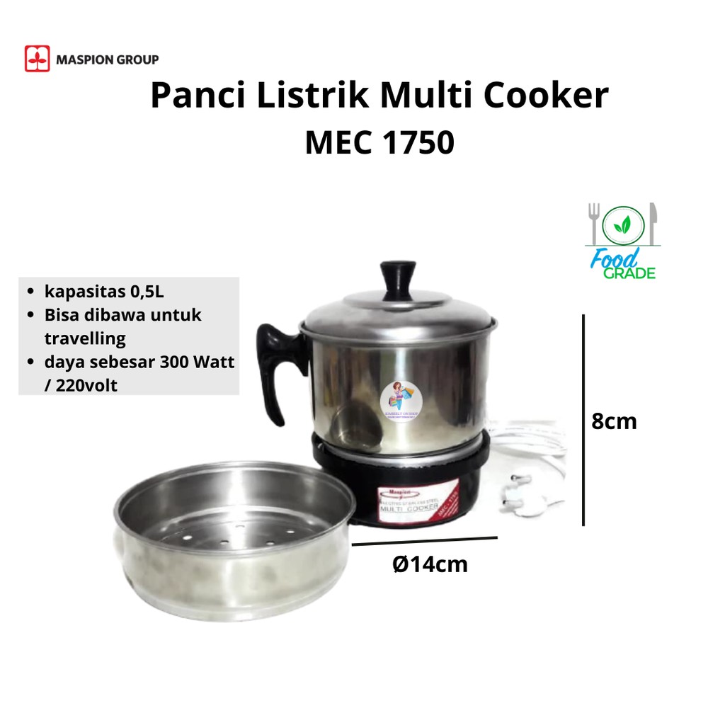 Panci Listrik Serbaguna Multi Cooker MEC 1750 Maspion