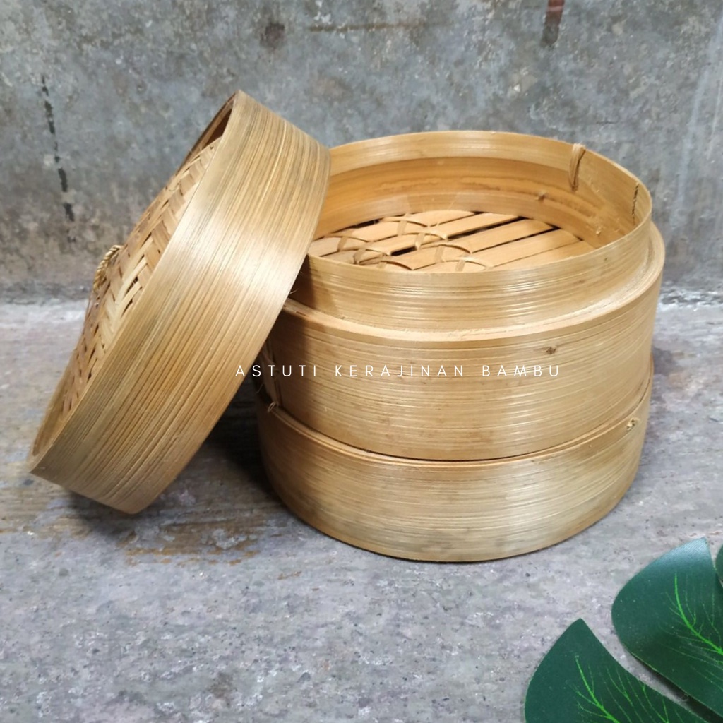Dimsum Klakat Bambu diameter 18 cm 2 Susun (2 Bawahan 1 Tutup) Steamer Bambu Klakat Bambu Klakat Dim