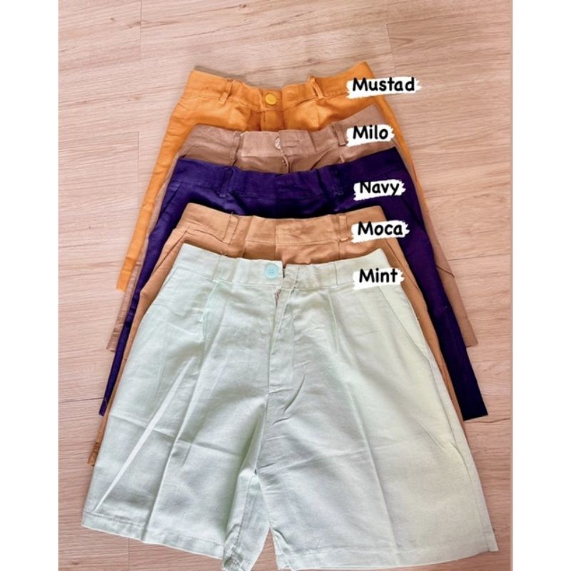 CELANA PENDEK WANITA SANTAI HOTPANTS - SHORTPANT WANITA LINEN