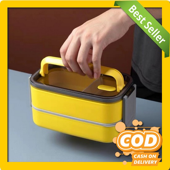 Catalina Lunch Box Tepak Makan Siang 1800Ml Anti Tumpah Dan Anti Camp Lunch Box Double Layers/ Kota