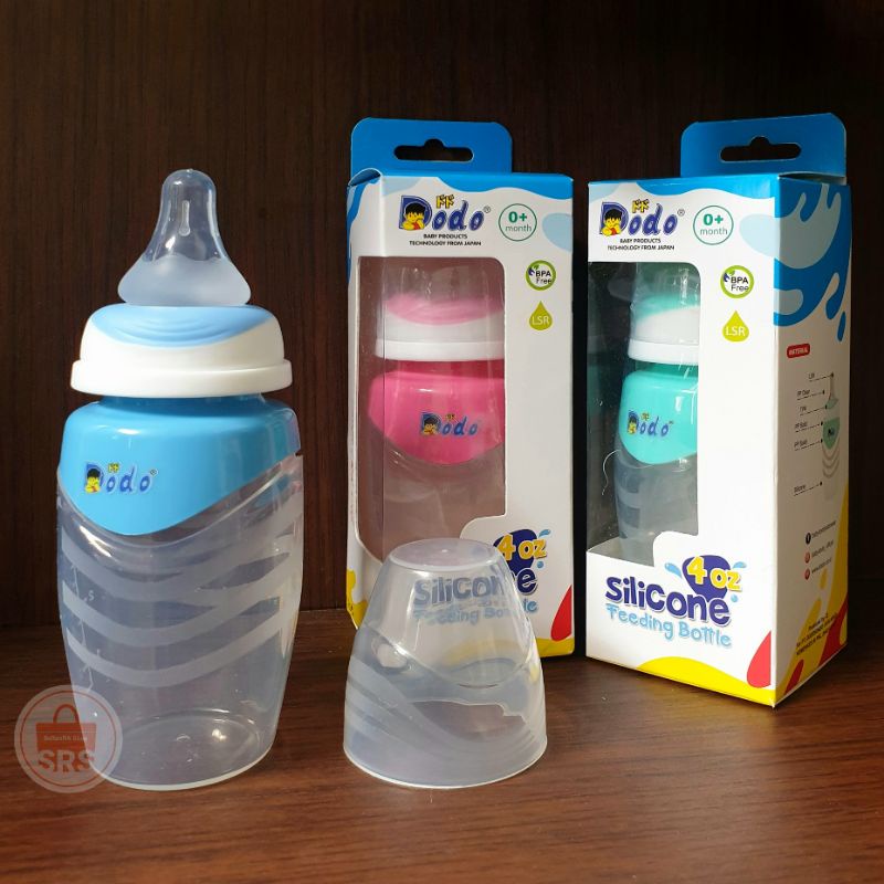 Dodo Silicone Feeding Bottle Newborn 0+ Month | Botol Susu Silikon Bayi 125ml BPA Free Wide Neck