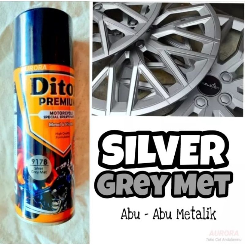 Cat Pilok Pylox Diton Premium 9178 Silver Grey Met 400ml Abu Muda Metalik Silfer Metallic Pylox