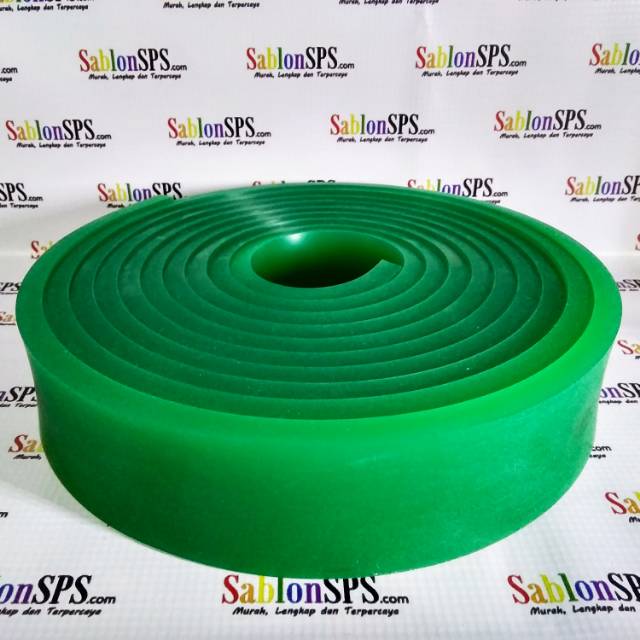 Rakel Sablon Hijau Papak 9mmX50mm kekerasan 55A HARGA PER CM