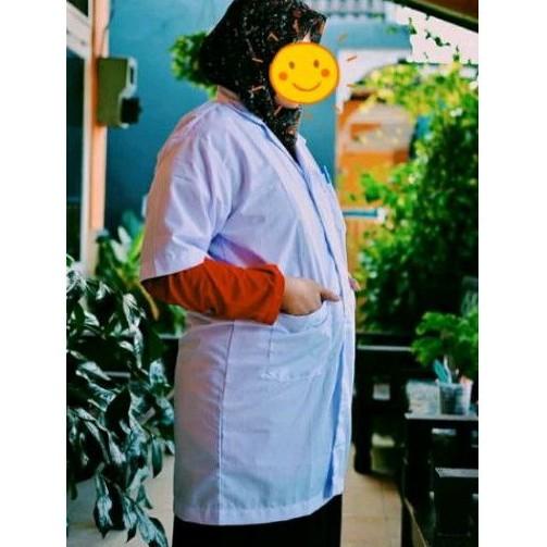 [KODE PRODUK 6P8HW6079] Jas Laboratorium Jaslab Lengan Pendek Jumbo XXL XXXL Jas Lab Super Besar