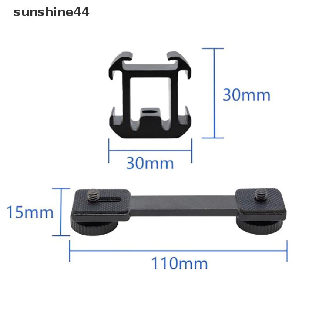 Sunshine 3 In 1 Bracket Adapter Extension Triple Hot Shoe Mount Stand Holder Microphone