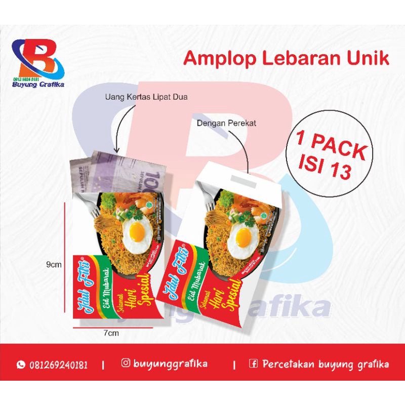 

Amplop Lebaran Mini Motif Snack Ukuran 7 X 9cm (13pcs)