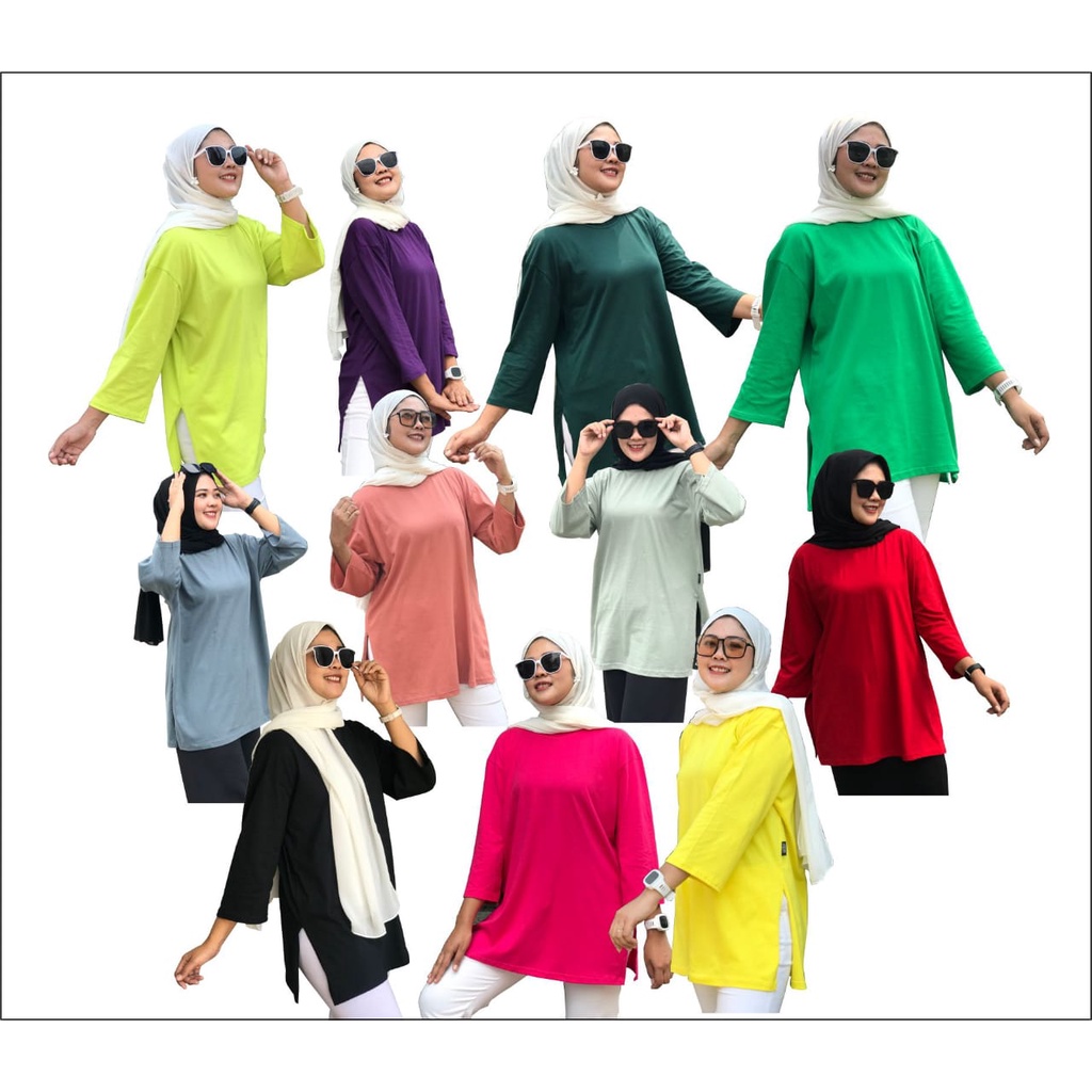 Kaos Oversize Aldira Atasan Wanita Hijab Terbaru / Kaos Oversize Wanita Terbaru / Kaos Wanita / Over