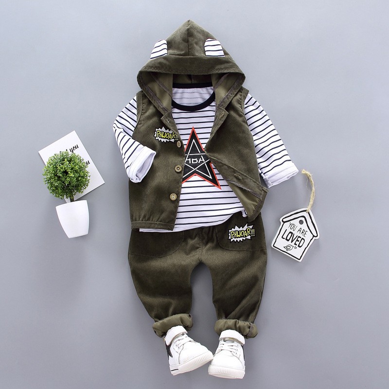 CHUBBI 49 Setelan Anak Laki Hoodie Line Corduroy Star