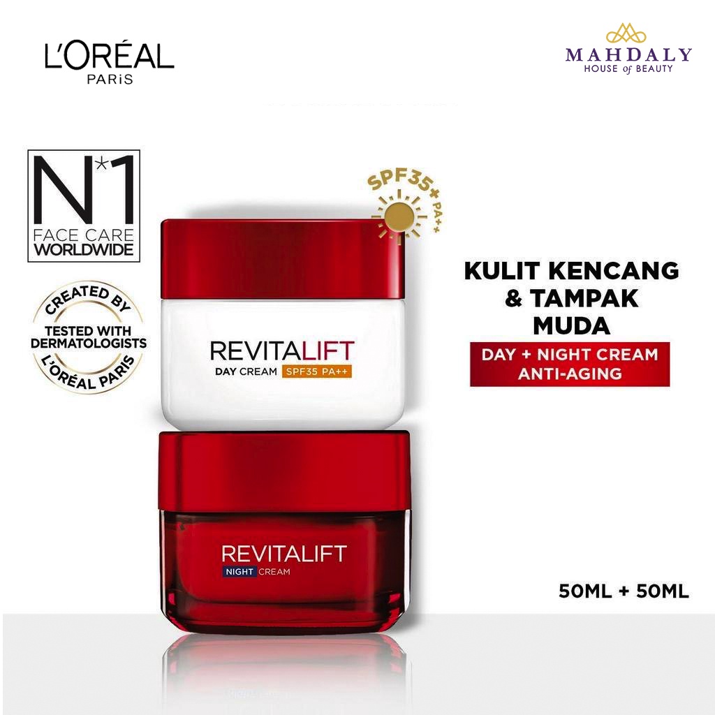 L'Oreal Paris Revitalift Anti-Wrinkle Set Day + Night 50 ml & 20ml - Skincare Krim Siang & Malam Lor