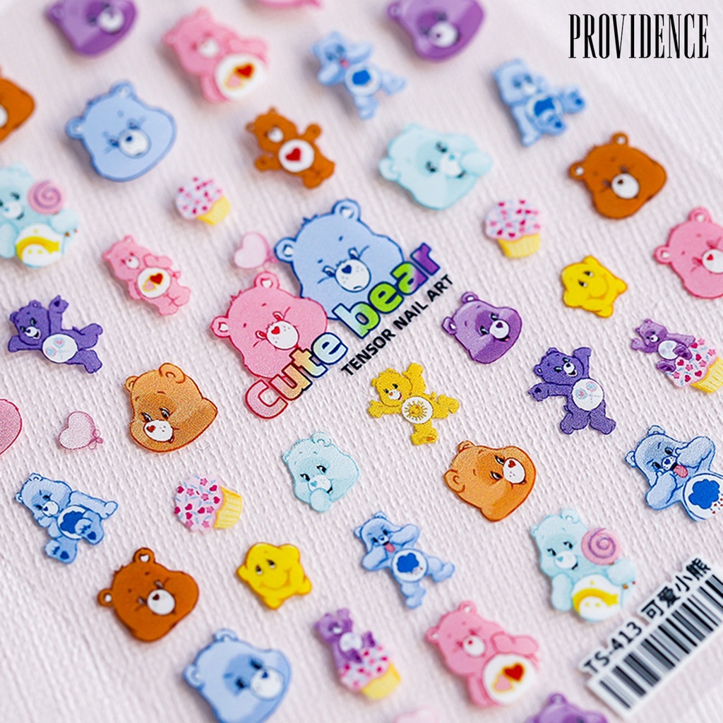 Providence Nail Embossed Decals Bear Shape 5D Effect Ultra Thin Japanese 5D Thin Tough Nail Stickers for Women