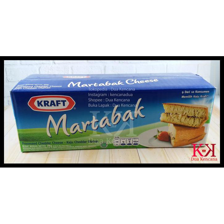 

Terpercaya Cheese Keju Cheddar Kraft Martabak 2 KG Processed Cheddar Cheese