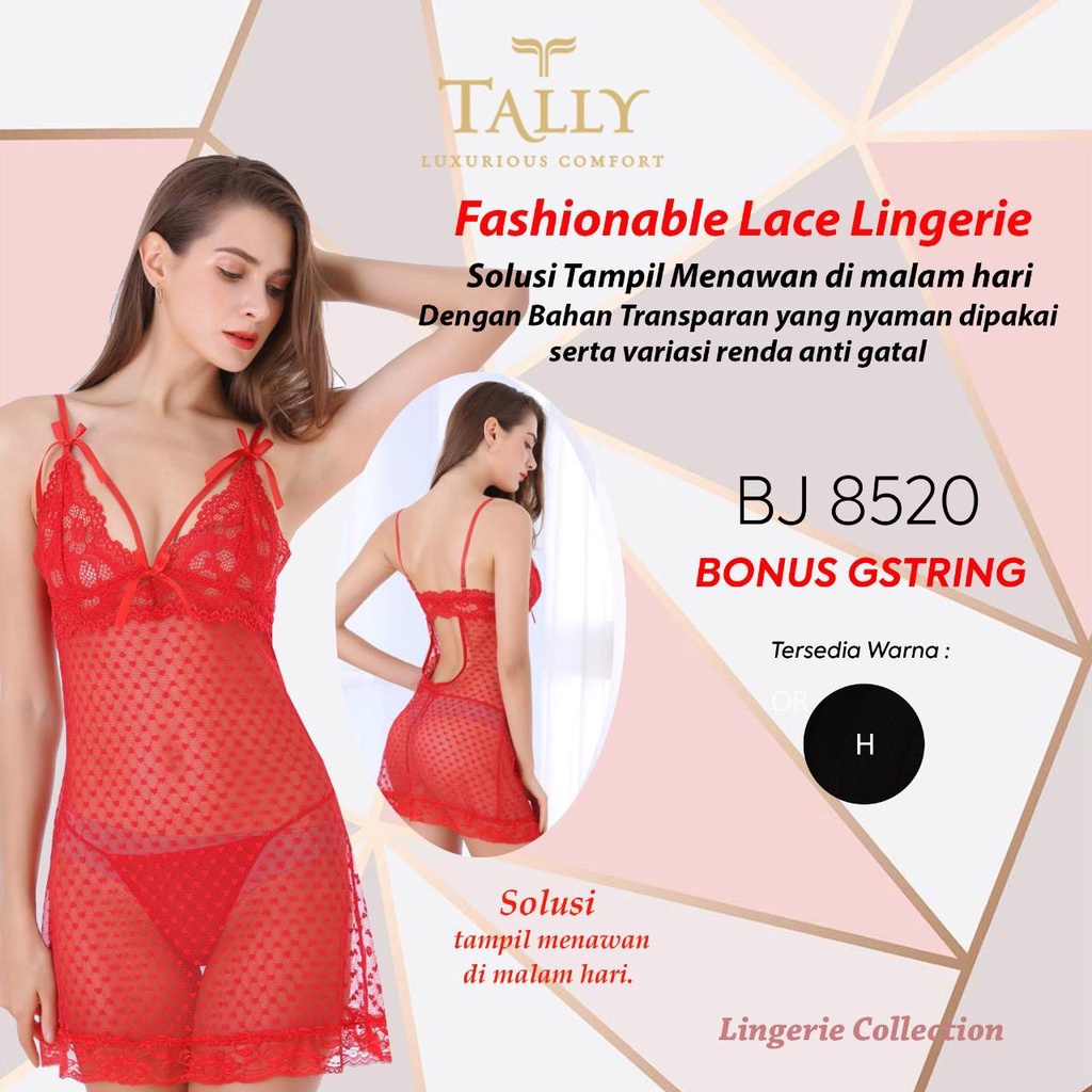 TALLY BAJU TIDUR / LINGERIE 8520 I FREE SIZE I FIT L I BAHAN RENDA