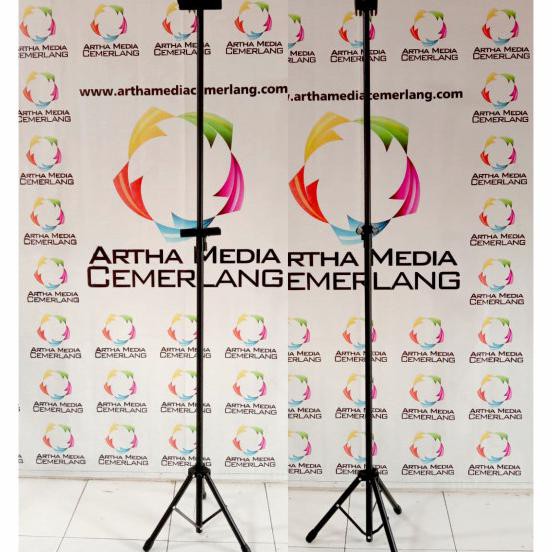 

Tripod Banner Stand 2 Sisi - Hitam / Rangka Tripod Banner