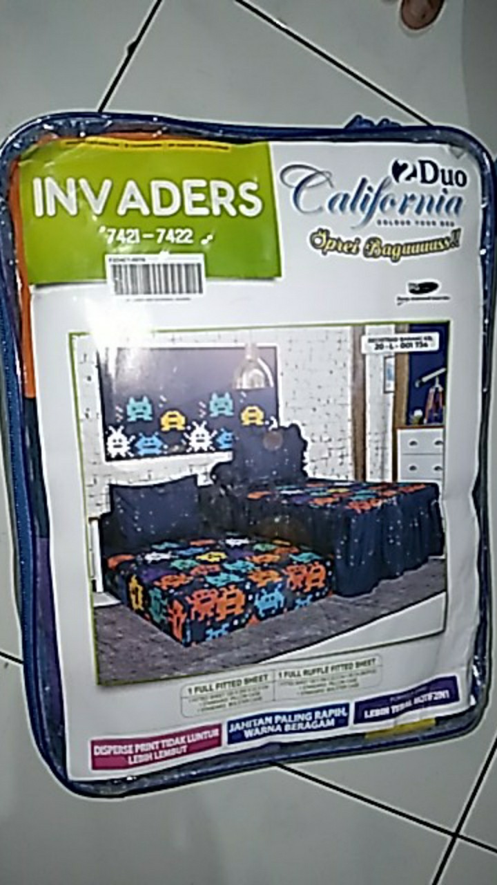 Ww Sprei California Duo - 2in1 Sorong - Pilihan Motif - 120x200 (single)
