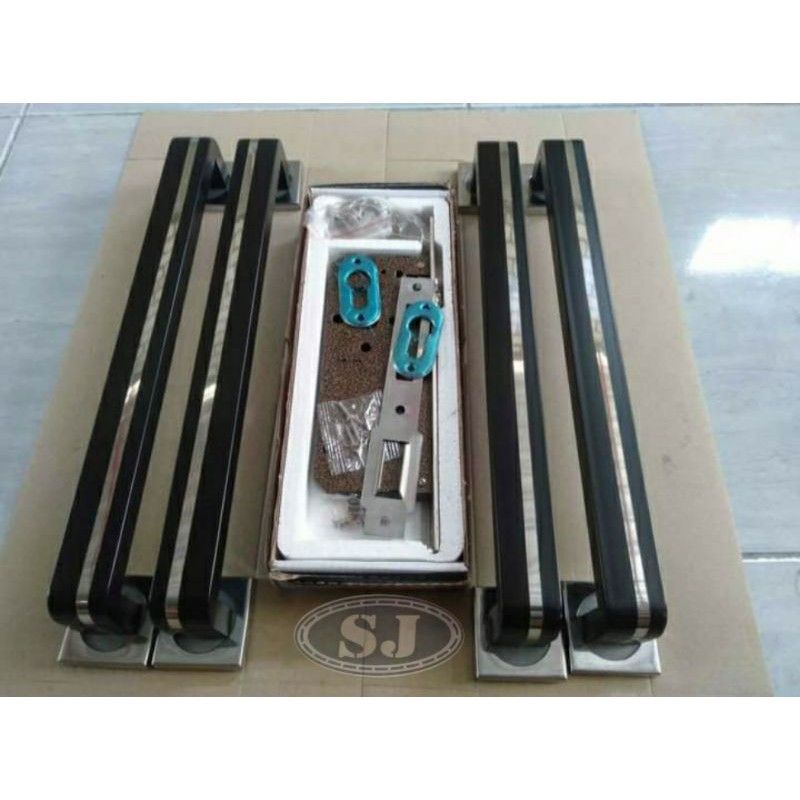 Satu Set Handle Pintu Kunci Hotel Rumah Minimalis 35cm 45cm Gagang Tarikan Pintu StainlessMewah