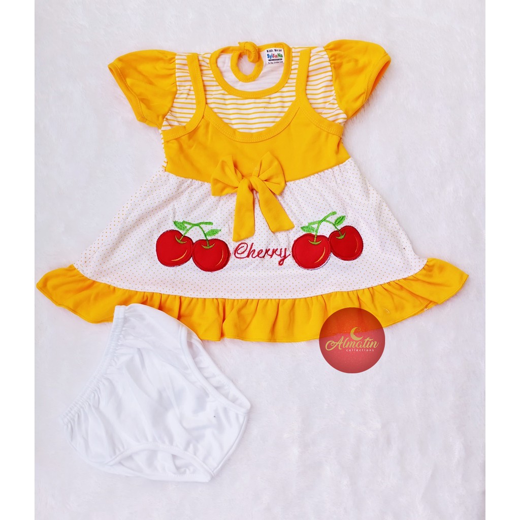 Setelan Baju Bayi Perempuan/ Dress Bayi Usia 3 - 18 Bulan, Murah Berkualitas