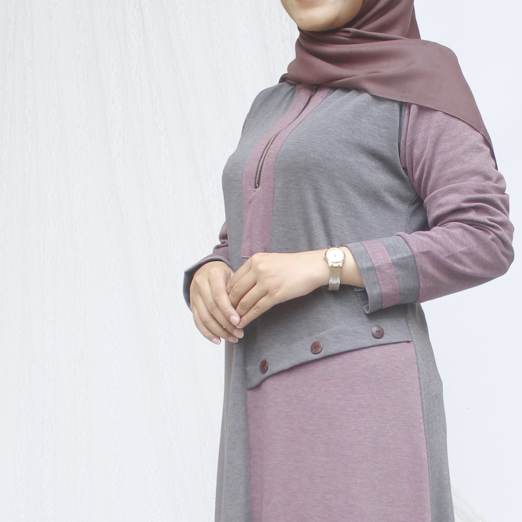 Gamis Dress HANAN bahan Denim Diana PREMIUM berkualitas-KOI-38