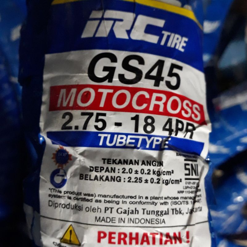 Ban IRC Motocross GS45 275-18 Trail