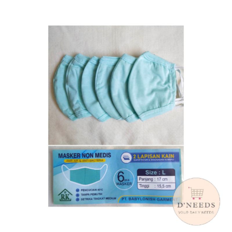 Masker Non Medis Anak &amp; Dewasa (6 pcs)