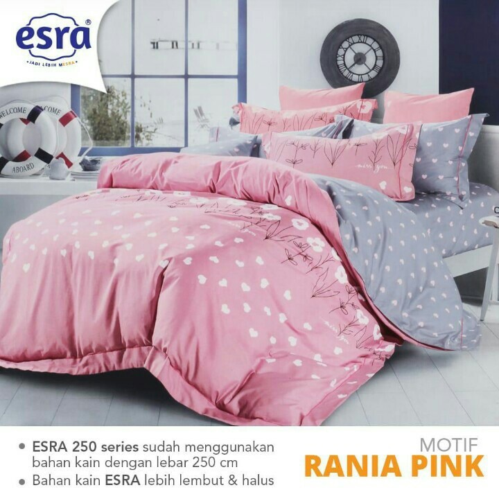 SPREI BEDCOVER KATUN ESRA RANIA PINK