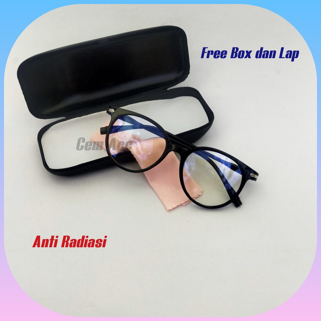 Kacamata Anti Radiasi Kacamata Korea Fashion glasses Free Box Dan Lap