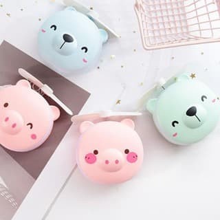 CERMIN LED MINI FAN kipas karakter / Kipas Mini Portabel Cermin led