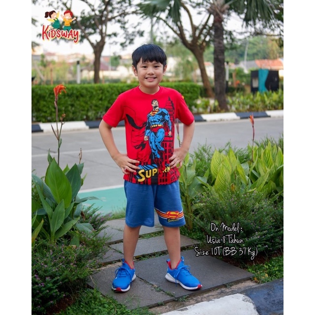 Setelan Kaos Anak Set Superhero Kidsway