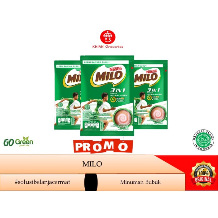 

Milo 3 in 1 Renceng 35gr *10 sachet. Khian Groceries