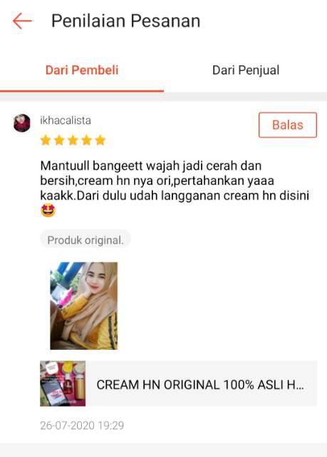 CREAM HN ORIGINAL 100% ASLI HETTY NUGRAHATI 15Gram/ 1 paket