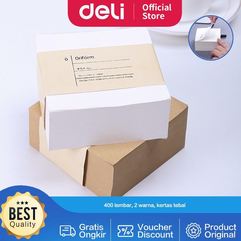 

((BISA COD)) Deli Memo Paper / Kertas Memo 400 Lembar Warna Putih Gading/Coklat 21708 21709