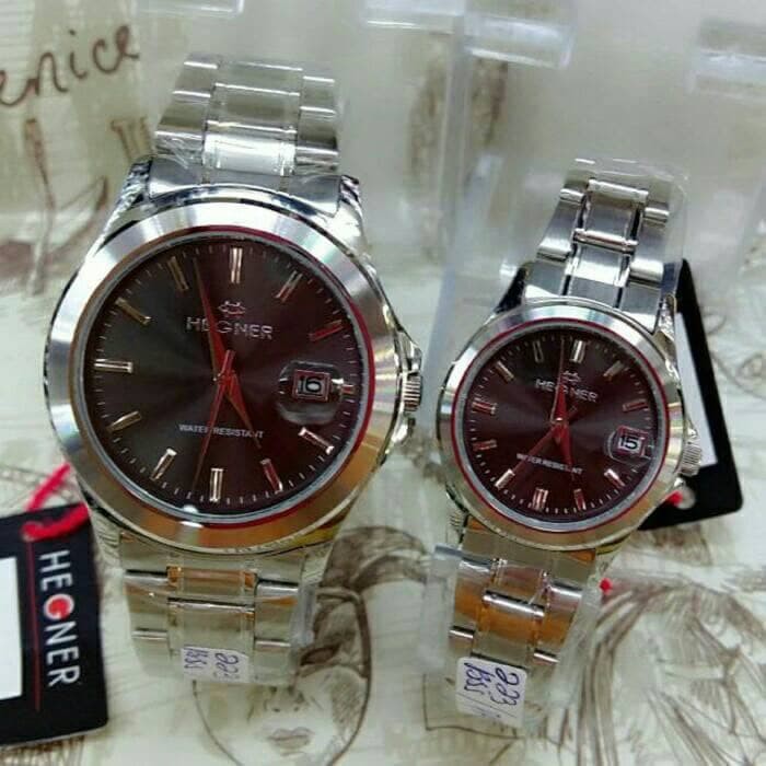 Jual Jam tangan Couple Hegner Original 223 - Silver Model Rolex Berkualitas