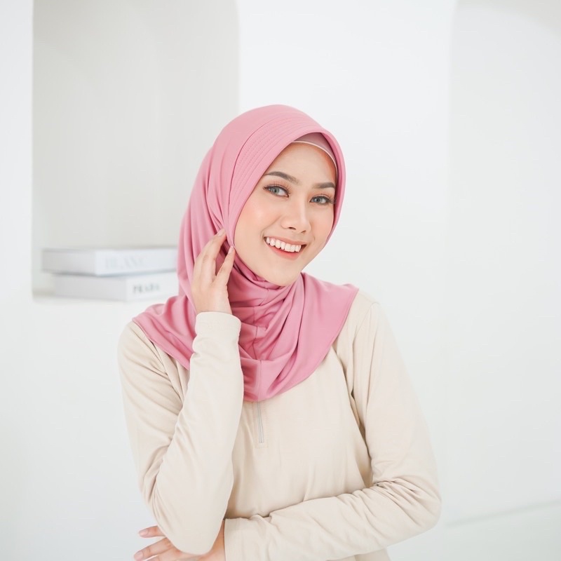 HIJAB SPORT / BERGO SPORT /KRUDUNG OLAHRAGA/ HIJAB SPROT/ KRUDUNG SPORT/ HIJAB OLAHRAGA/ BERGO OLAHRAGA/ KRUDUNG INSTAND/ HIJAB LANGSUNG / Hijab Sport Murah-Dusty pink